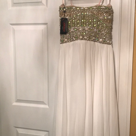 PAGEANT FORMAL DRESS strapless Sz8 Junior NWT - Picture 5 of 7